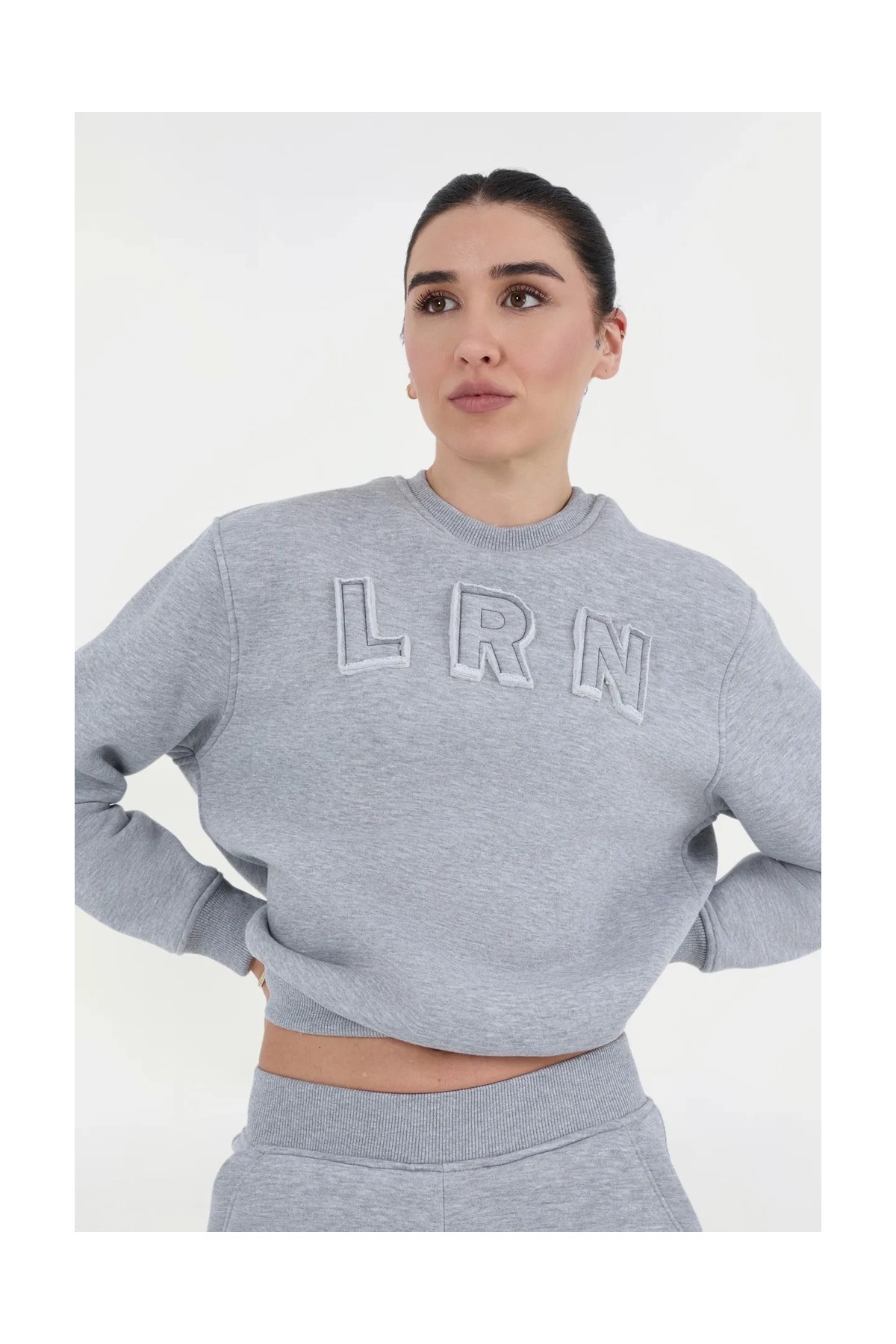Lrn Oversize Eşofman Üstü - Gri görsel 4