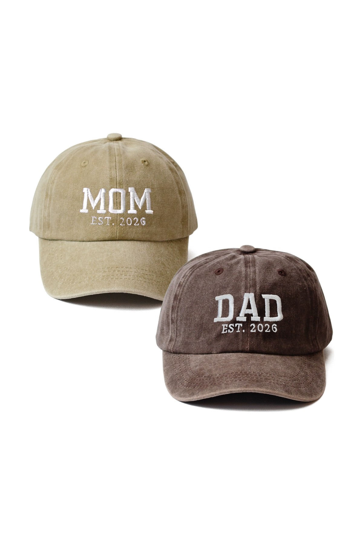Nome Studio Nakışlı Şapka Mom Dad Anne Baba Şapka 2li Paket Yıkamalı Kumaşlı ve Yazı Nakışlı Şapka Pamuklu Siperlikli Ayarlı Şapka Günlük Tarz Eğlenceli Kep