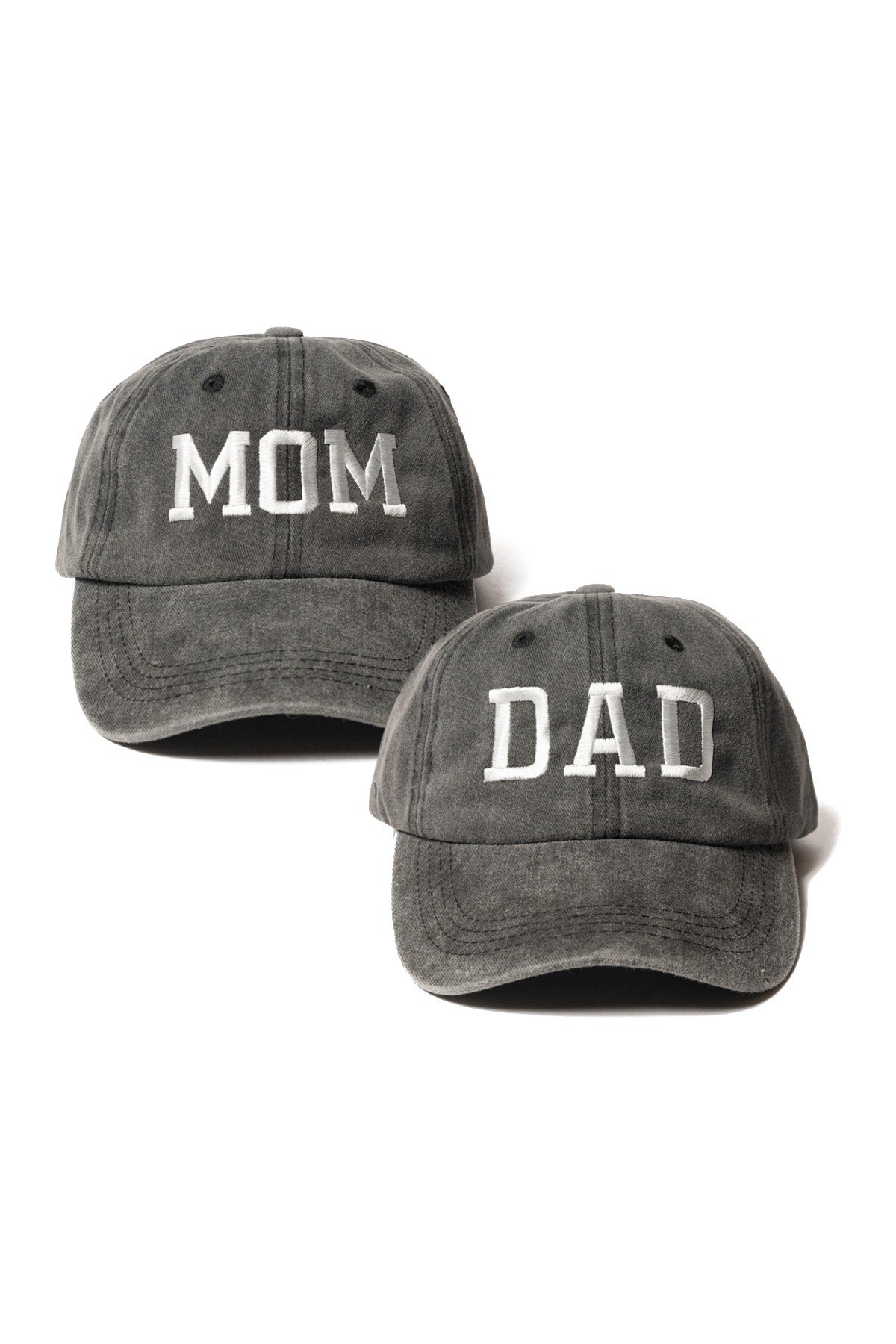 Nome Studio Nakışlı Şapka Mom Dad Anne Baba Şapka 2li Paket Yıkamalı Kumaşlı ve Yazı Nakışlı Şapka Pamuklu Siperlikli Ayarlı Şapka Günlük Tarz Eğlenceli Kep