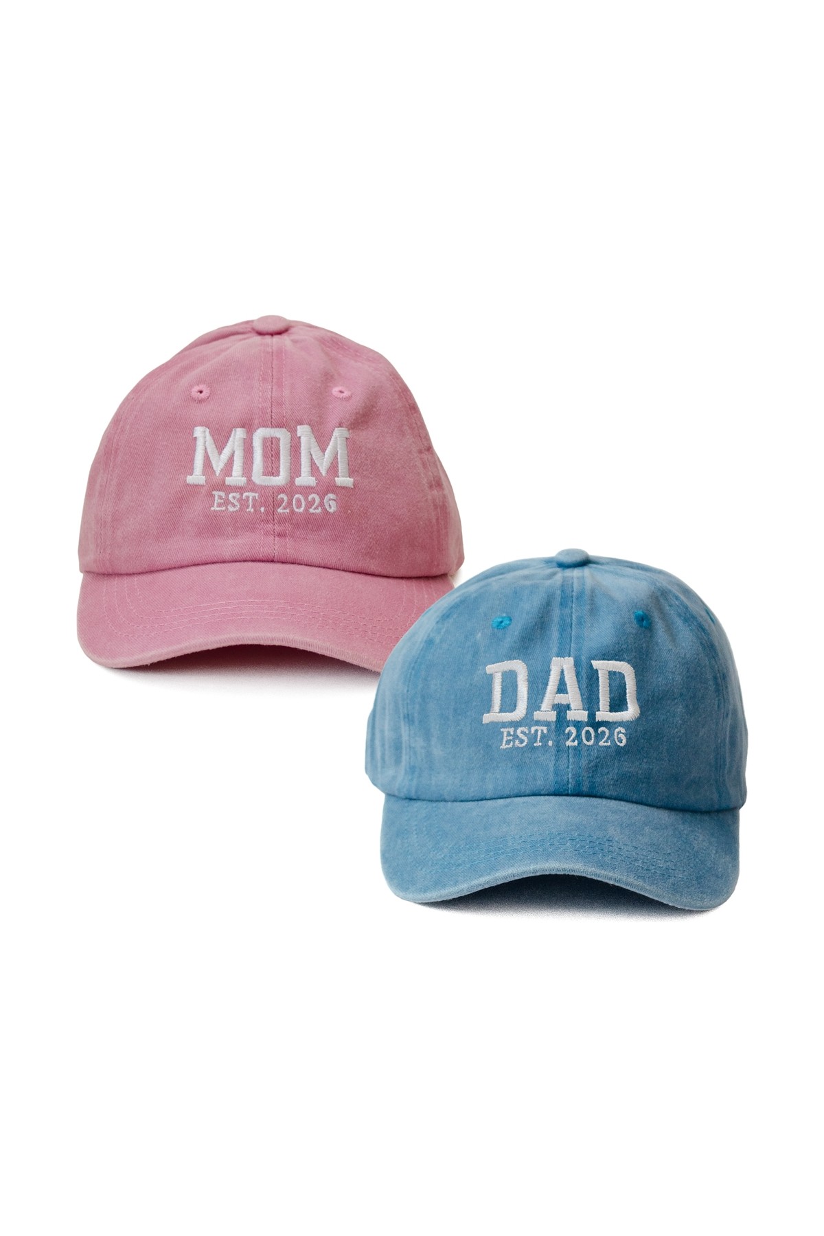 Nome Studio Nakışlı Şapka Mom Dad Anne Baba Şapka 2li Paket Yıkamalı Kumaşlı ve Yazı Nakışlı Şapka Pamuklu Siperlikli Ayarlı Şapka Günlük Tarz Eğlenceli Kep