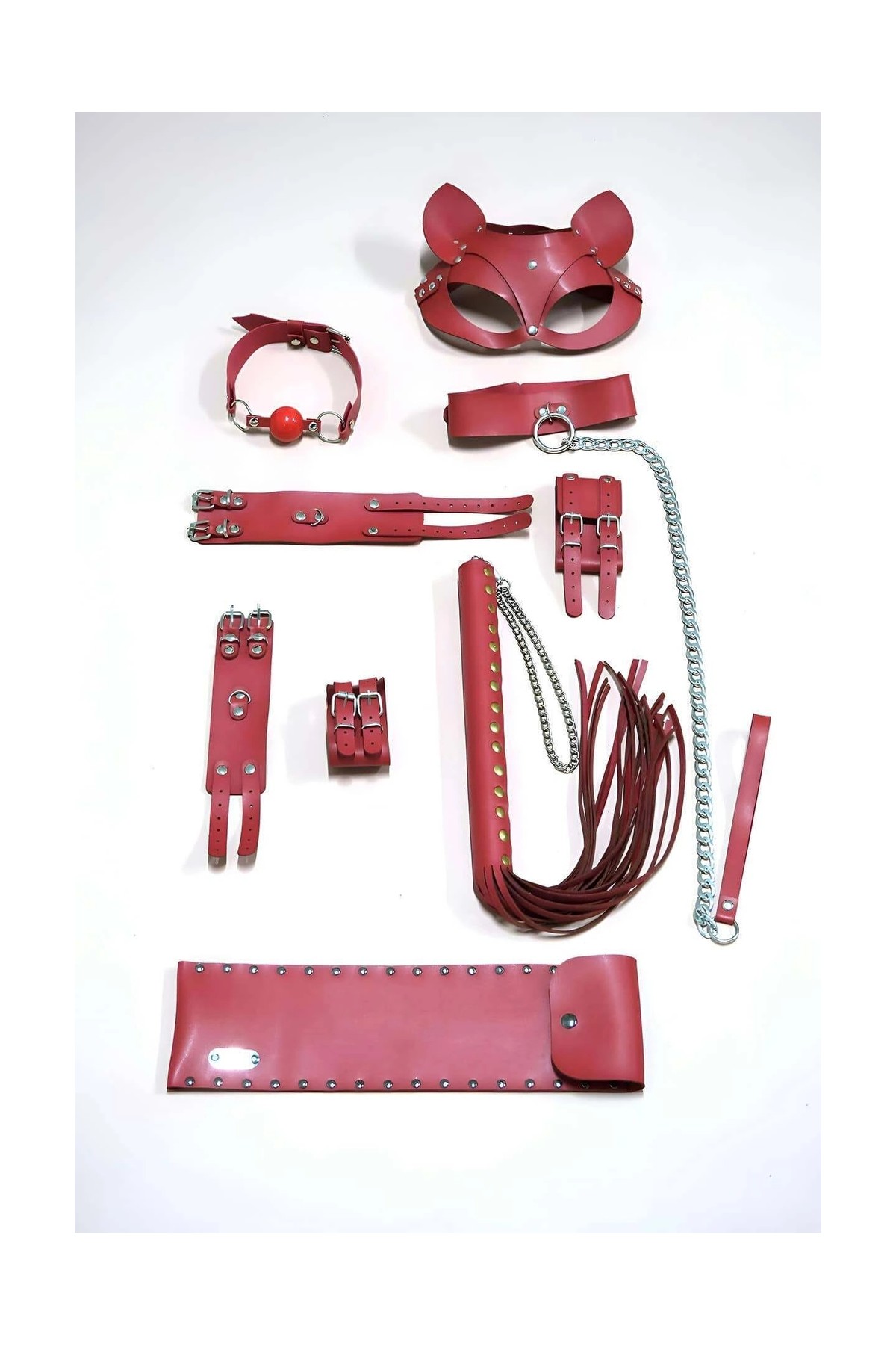MTM My The Mall Giyim Kırbaç Kelepçe Set, 6'ı Set, Ayak - El Kelepçesi, Maske, Ağız Topu - BRF1308 görsel 2
