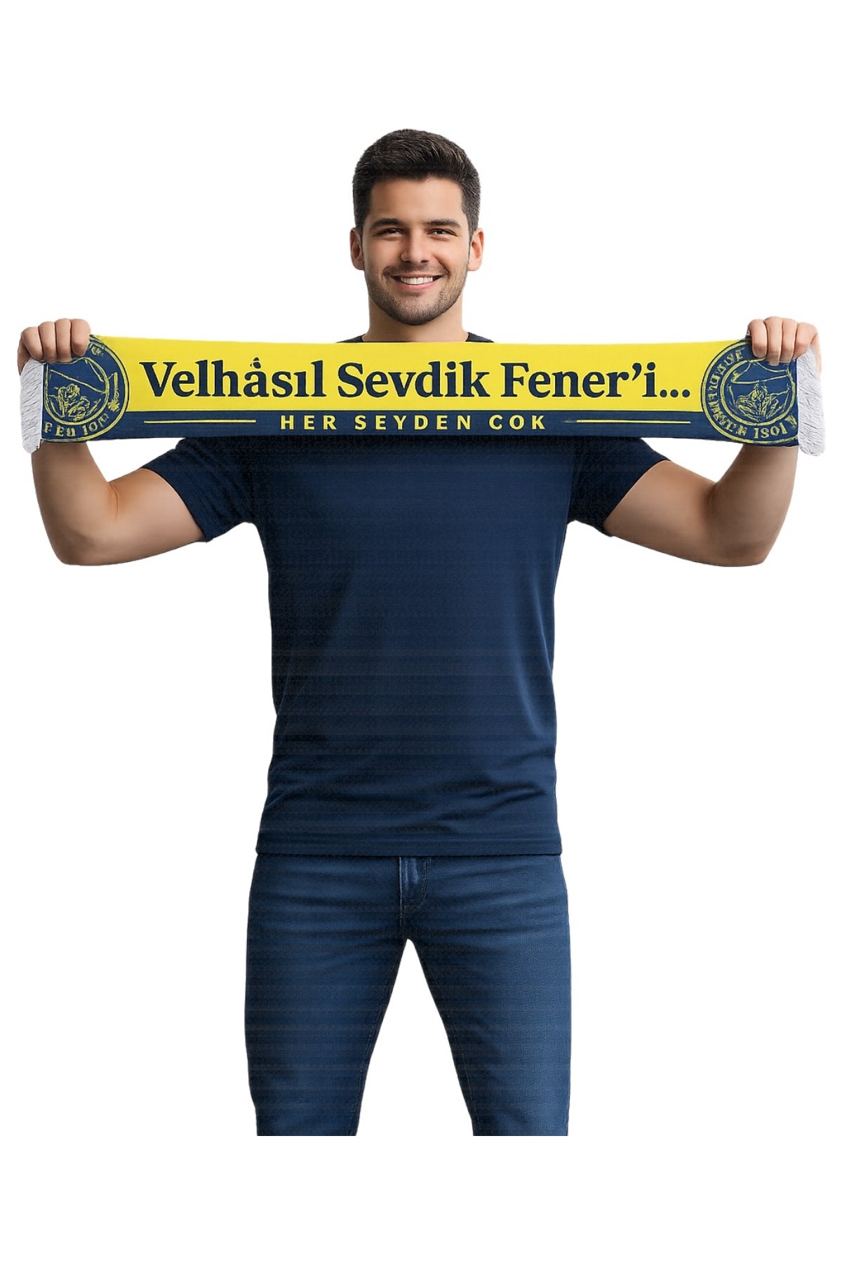 Fenerbahçe Unısex Velhasıl Sevdik Feneri Şal Lazer Kutu Hediyeli görsel 2