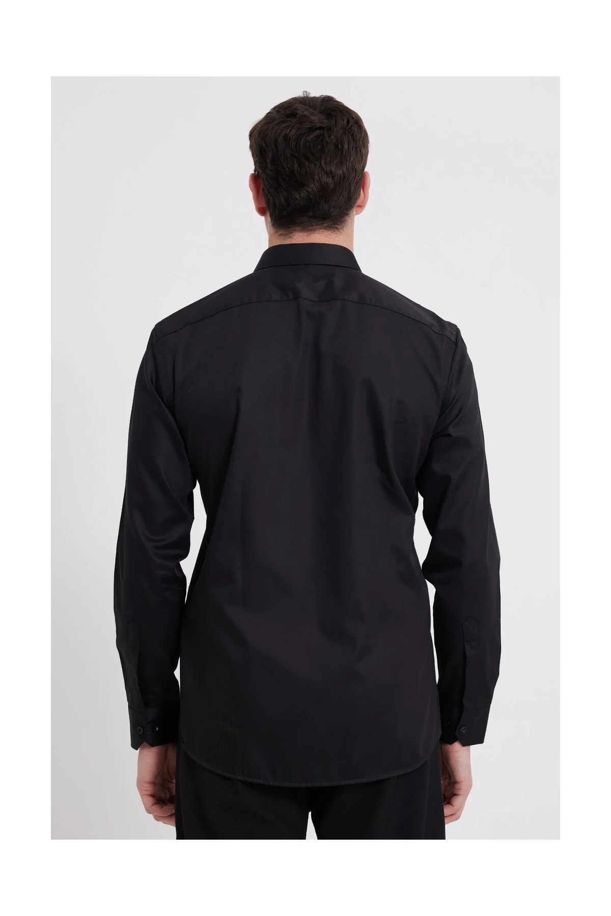 Tudors Erkek Slim Fit Non-Iron Pamuklu Ütü Gerektirmez Açık Mavi Gömlek görsel 6
