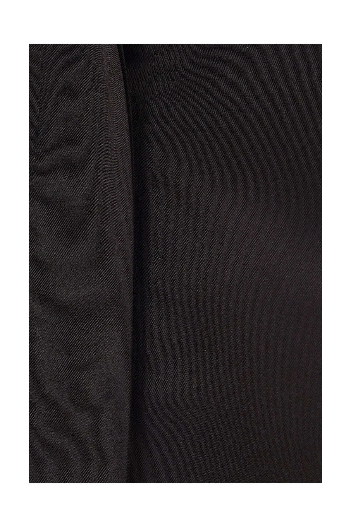 Tudors Kadın Slim Fit Dar Kesim Vucüda Oturan Uzun Kollu Gizli Düğme Detaylı Siyah Basic Gömlek görsel 6
