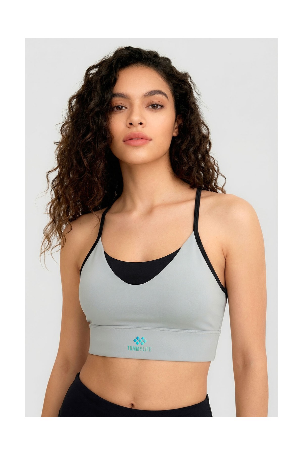 Tommy Life Siyah Standart Fit Baskılı Sırt Detaylı Kadın Spor Büstiyer - 97300 görsel 4