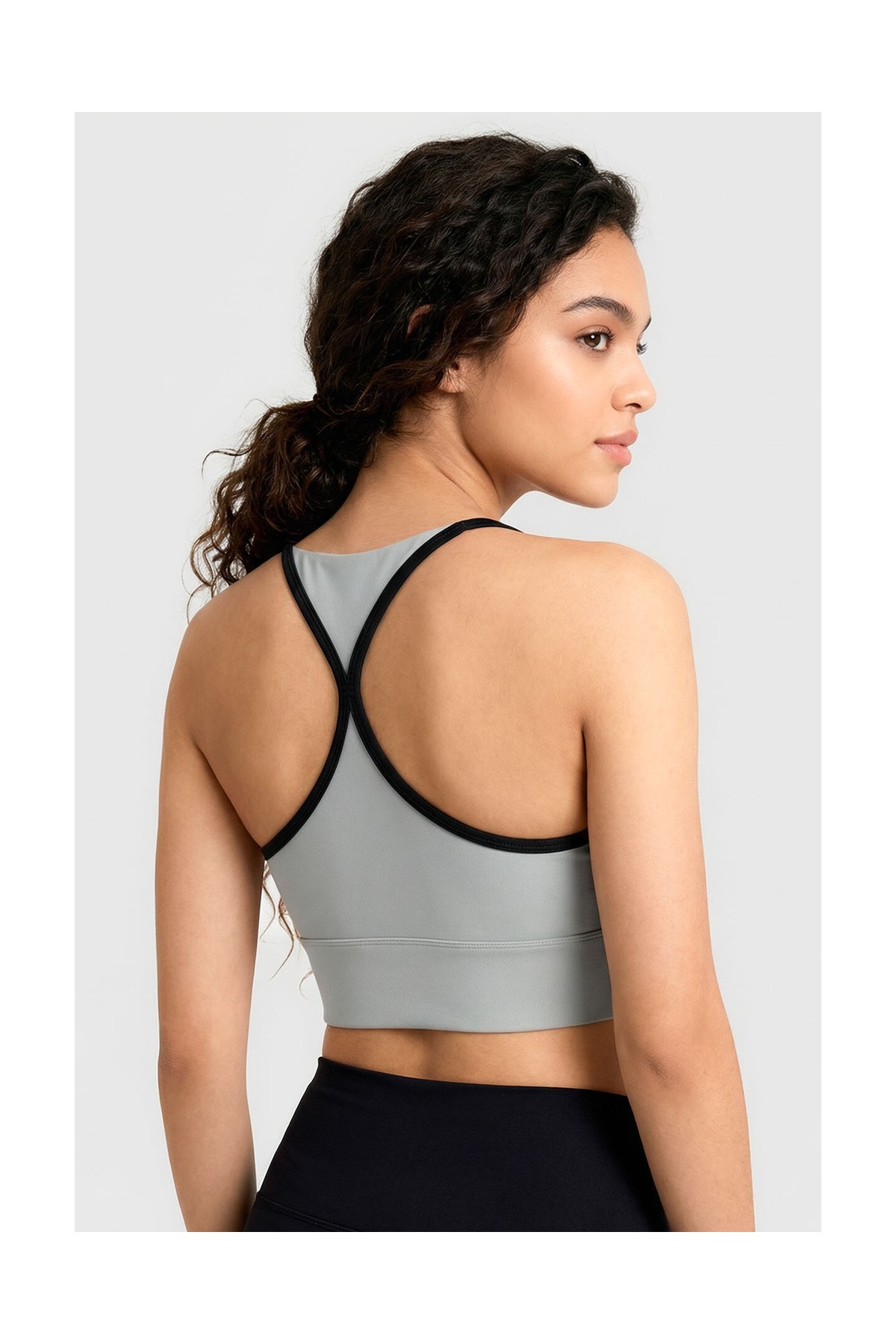 Tommy Life Siyah Standart Fit Baskılı Sırt Detaylı Kadın Spor Büstiyer - 97300 görsel 5