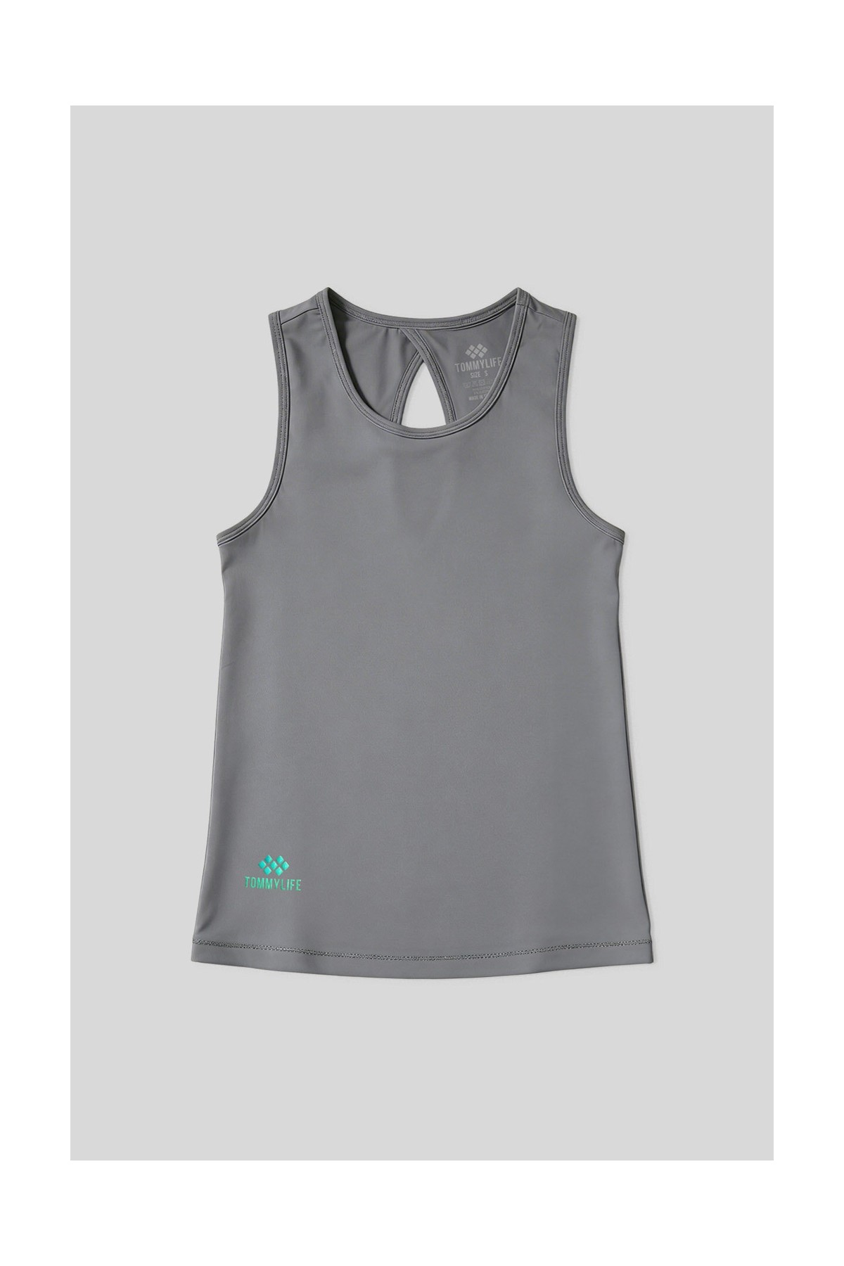 Tommy Life Koyu Gri Standart Fit Çapraz Sırt Detaylı Kadın Spor Atlet - 97296 görsel 7