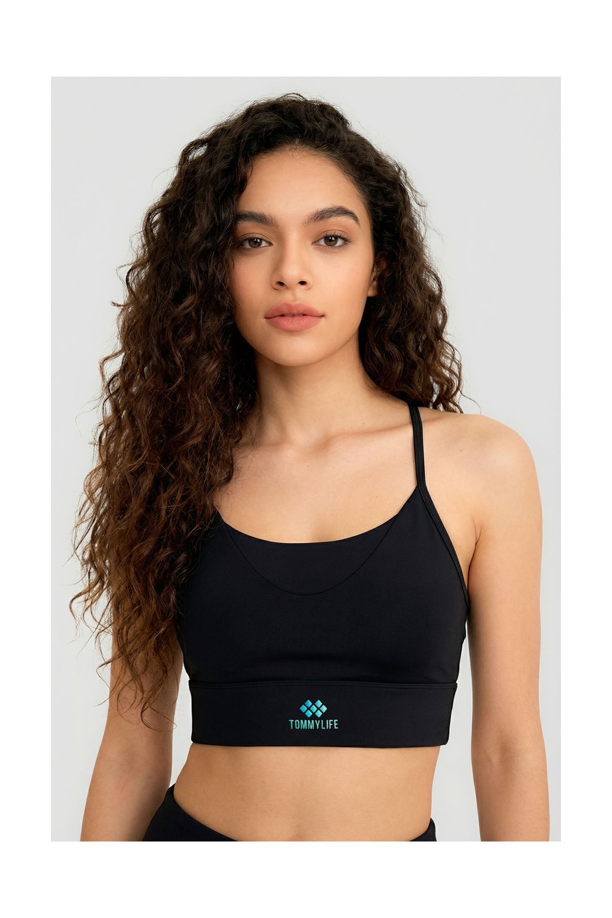 Tommy Life Siyah Standart Fit Baskılı Sırt Detaylı Kadın Spor Büstiyer - 97300 görsel 8