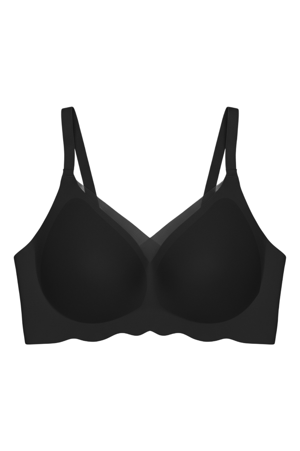 Cottonhill Seamless Bra - Touch | Kahverengi Lazer Kesim Dikişsiz Tül ve Dalga Detaylı Balensiz Kadın Sütyen