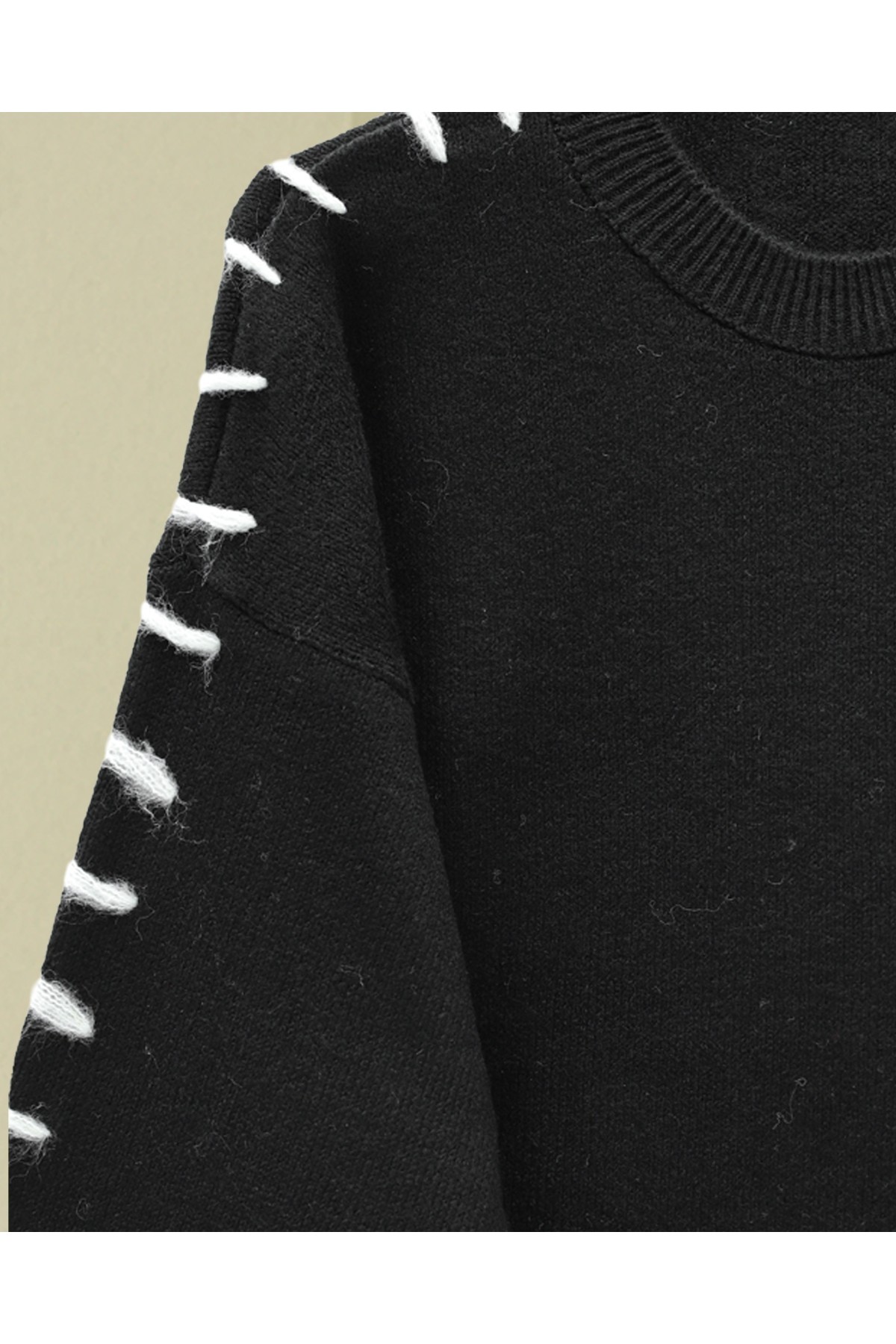 Moda Morfo Kolları İpli Çizgili Yumoş Triko Tunik -Bordo görsel 7