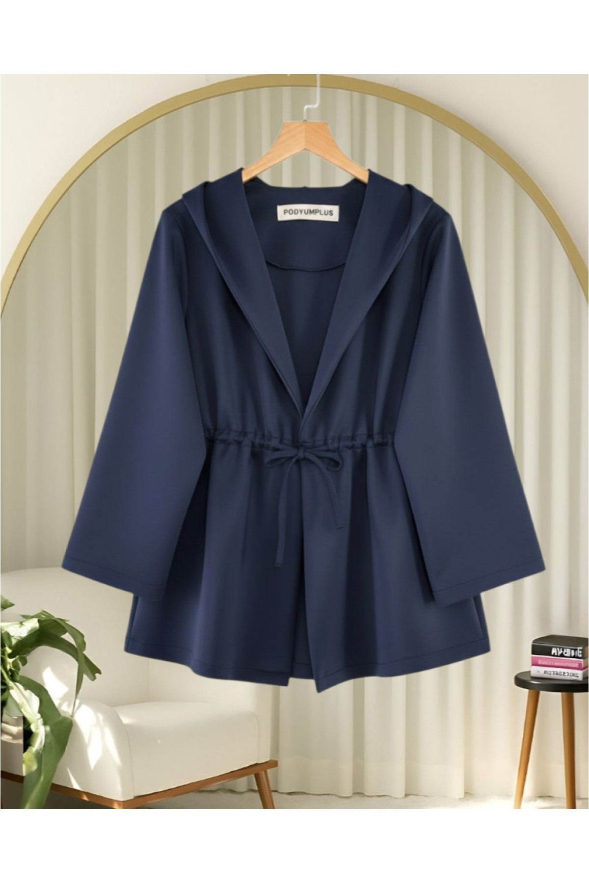 Moda Morfo Önü Tünel Bağcıklı Scuba Kimono -Laci