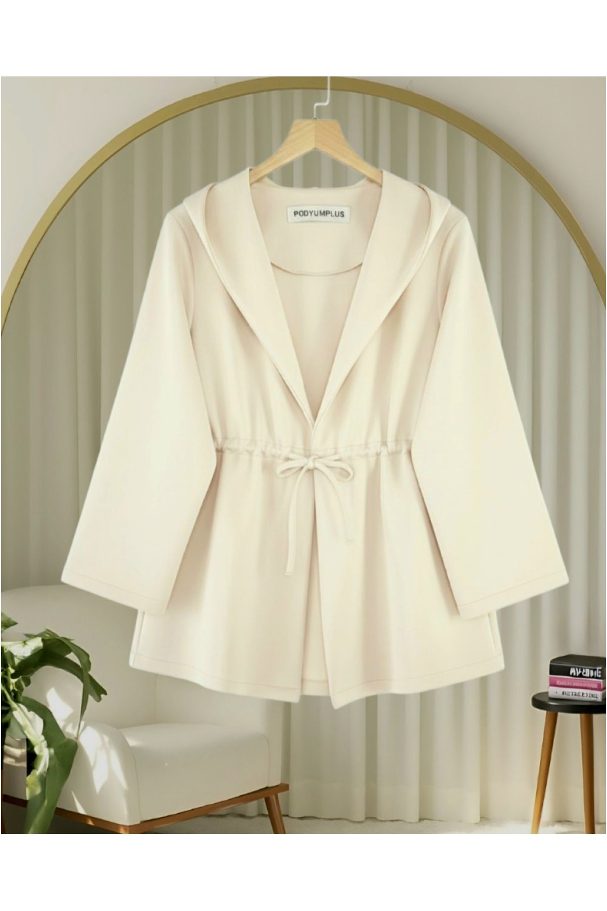 Moda Morfo Önü Tünel Bağcıklı Scuba Kimono -Laci görsel 3