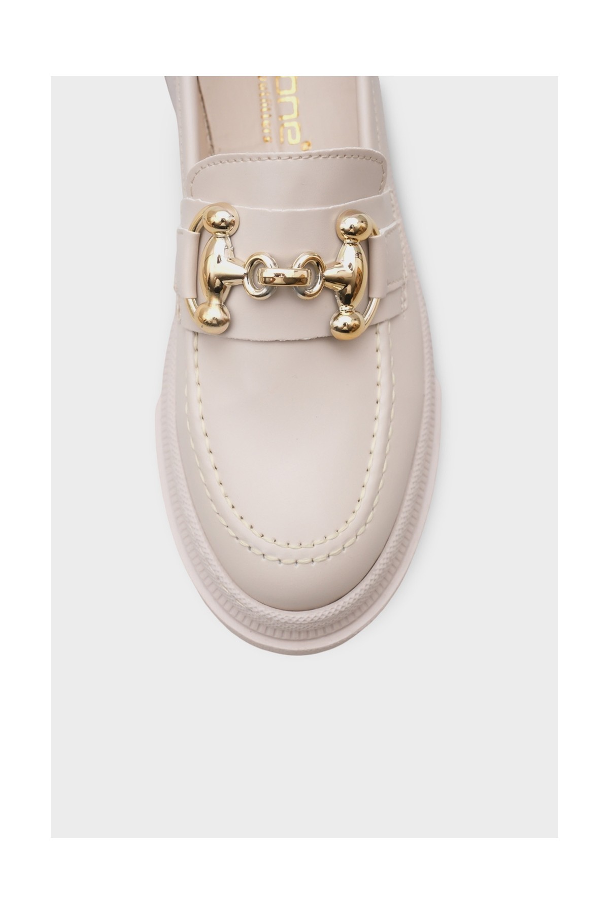 Capone Outfitters Denni Oval Burunlu Metal Tokalı Trak Tabanlı Kadın Loafer görsel 8