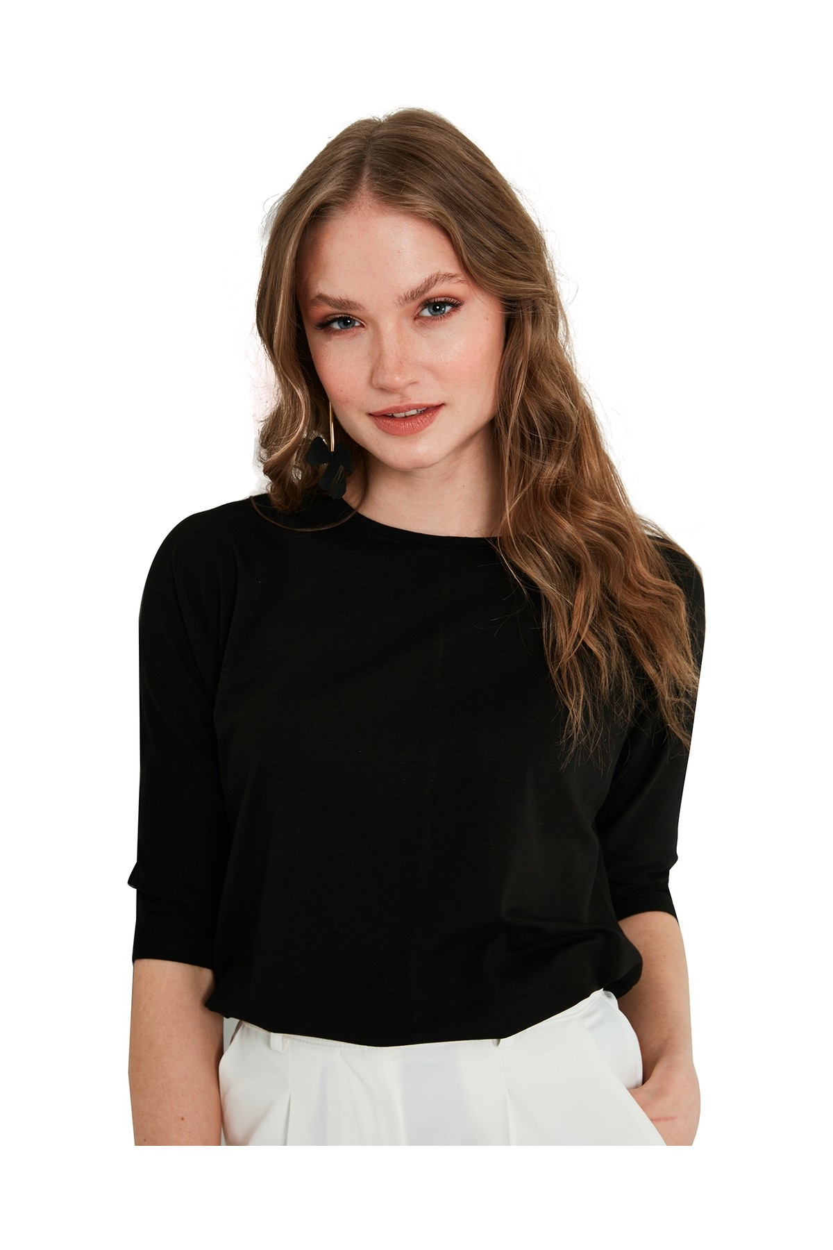 Lela Bisiklet Yaka Truvakar Kol Bluz Bayan BLUZ 5861416Y görsel 6