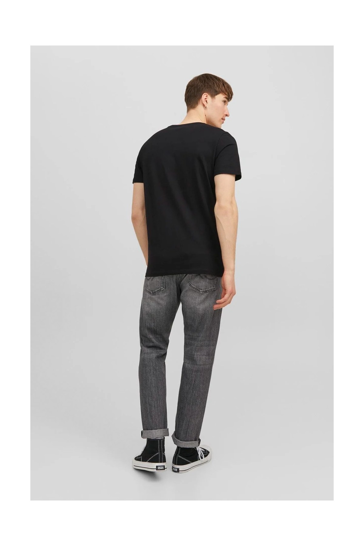 Jack & Jones JJECORP LOGO TEE SS O-NEC Siyah Erkek Kısa Kol T-Shirt görsel 8