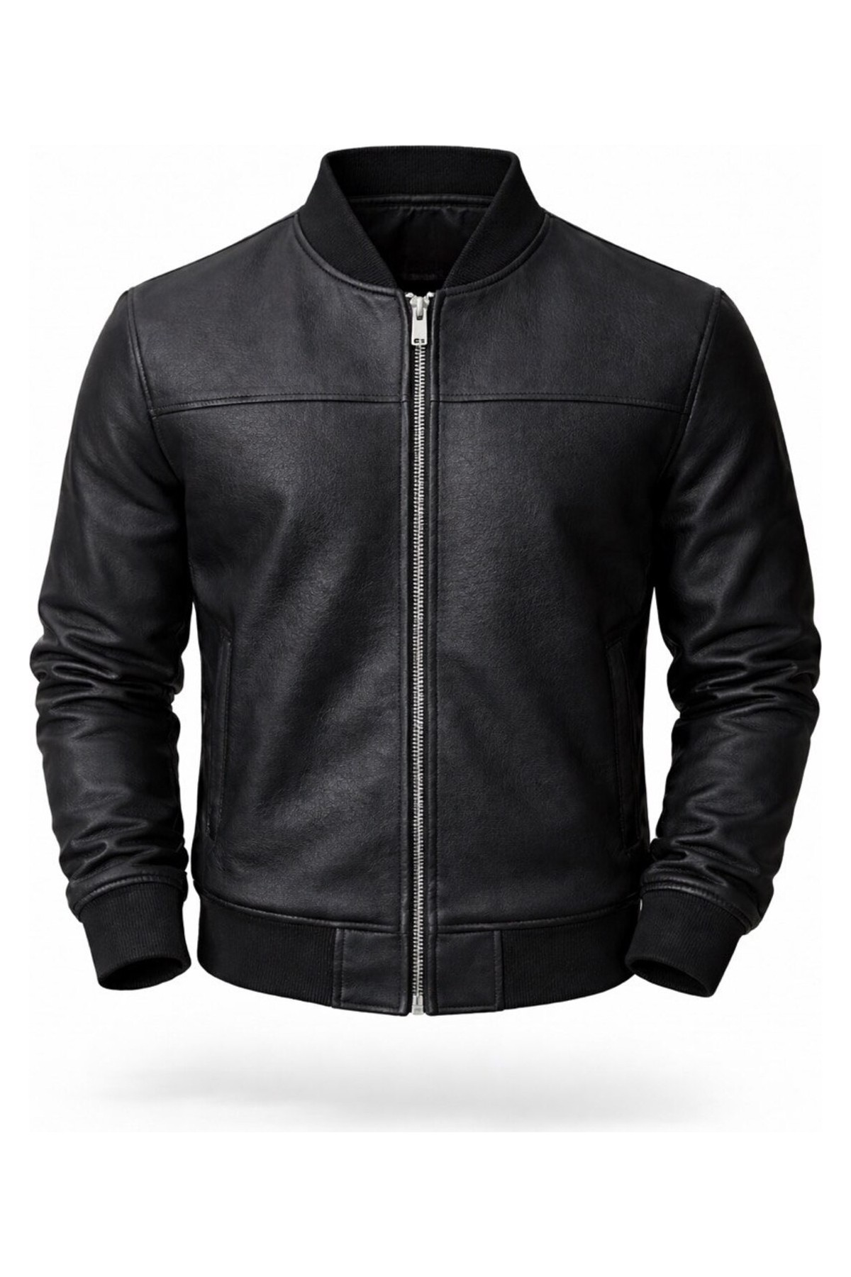 Baselco Premium Slim Fit Bomber Kolej Deri Ceket