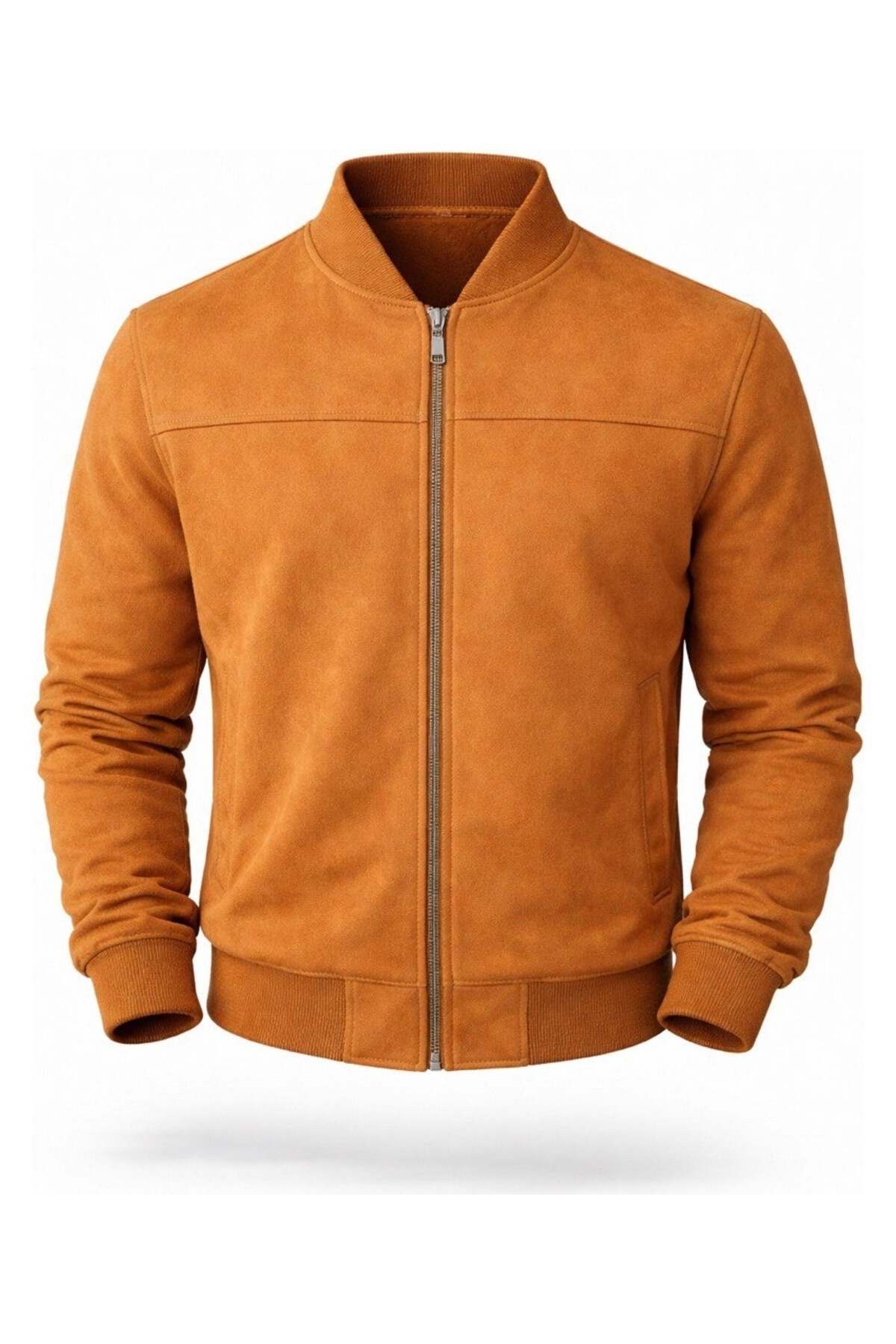 Baselco Premium Slim Fit Bomber Kolej Deri Ceket görsel 5
