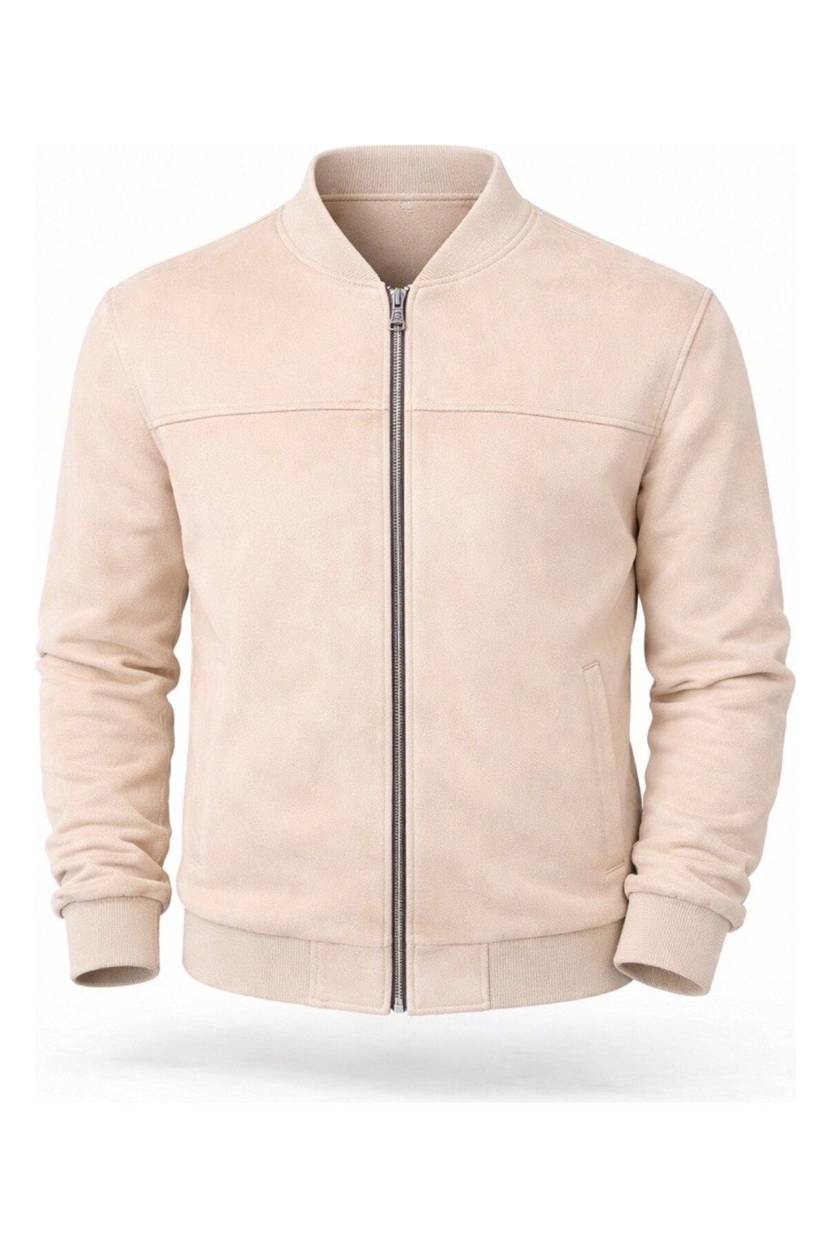 Baselco Premium Slim Fit Bomber Kolej Deri Ceket görsel 8