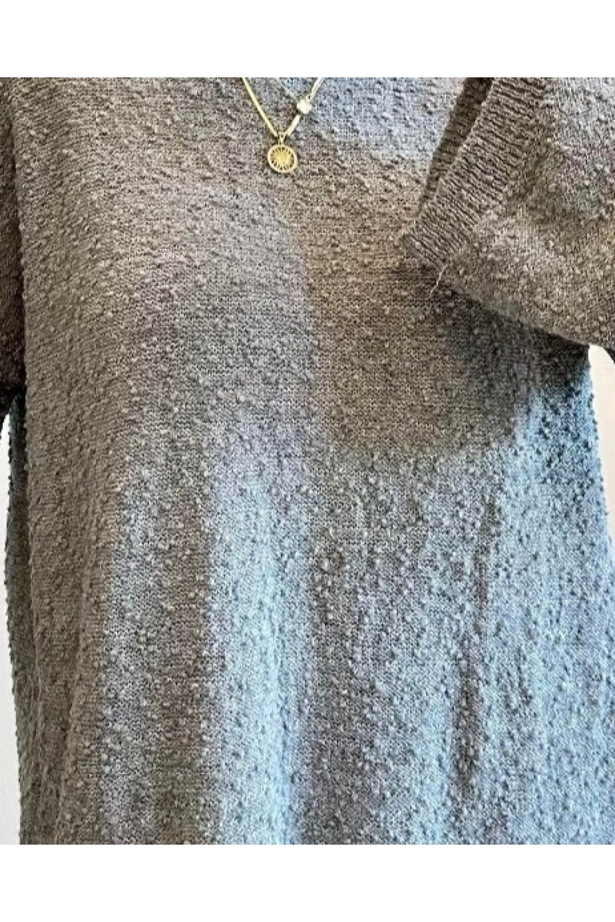 Moda Morfo Ponpon Dokulu Salaş Triko Kazak -Siyah görsel 7