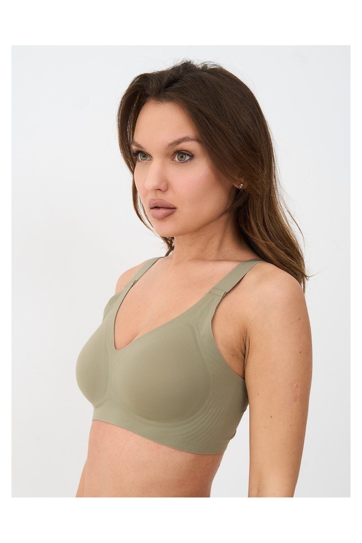 Alya Underwear Kadın Ultra Rahat Kalıplı Kalın Askılı Lazer Kesim Görünmez Sütyen