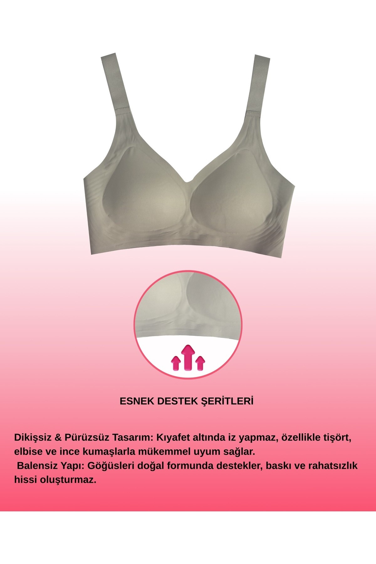 Alya Underwear Kadın Ultra Rahat Kalıplı Kalın Askılı Lazer Kesim Görünmez Sütyen görsel 3