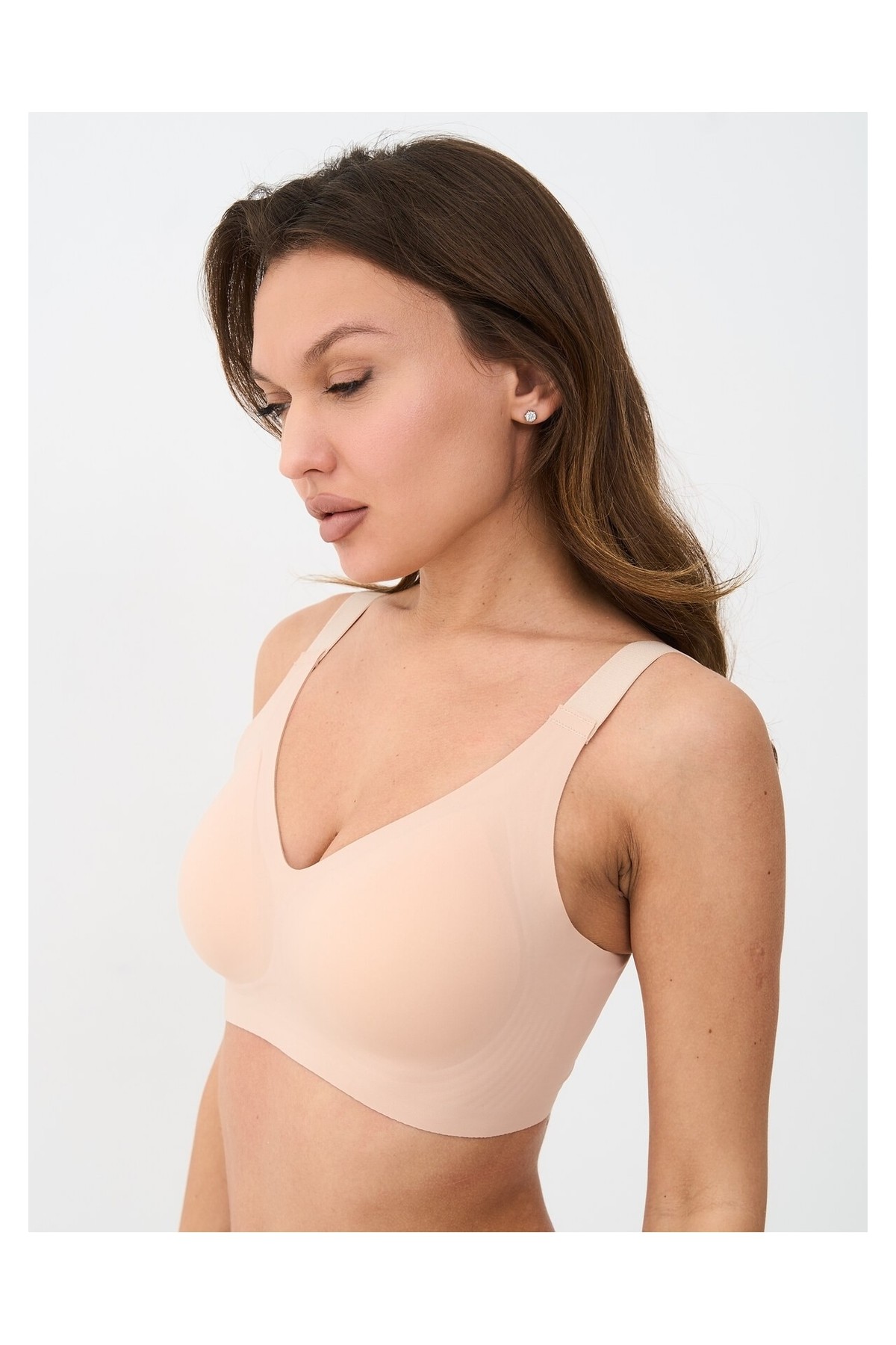 Alya Underwear Kadın Ultra Rahat Kalıplı Kalın Askılı Lazer Kesim Görünmez Sütyen