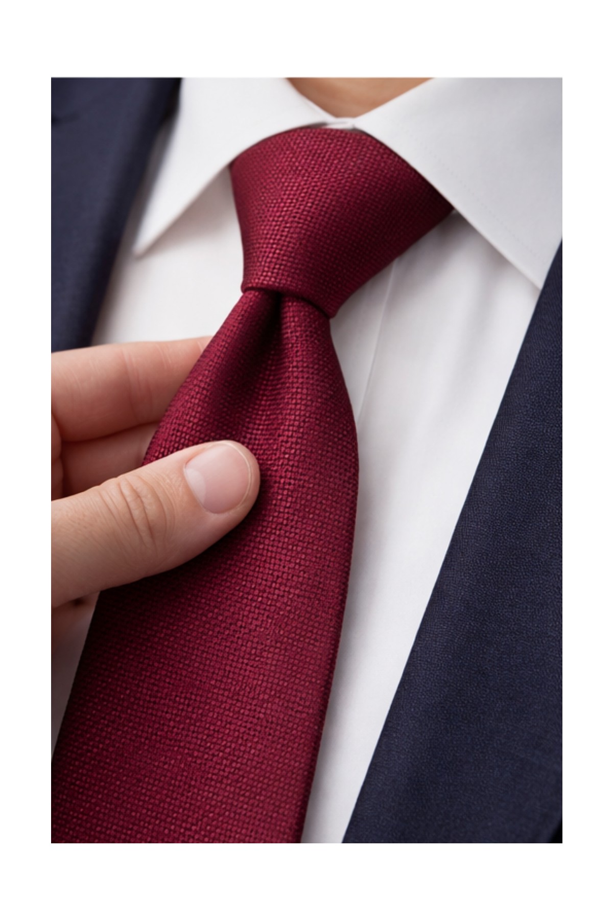 Gambocci Unisex Armürlü Kuş Gözü Desenli Slim Fit Mendilli Kravat görsel 5