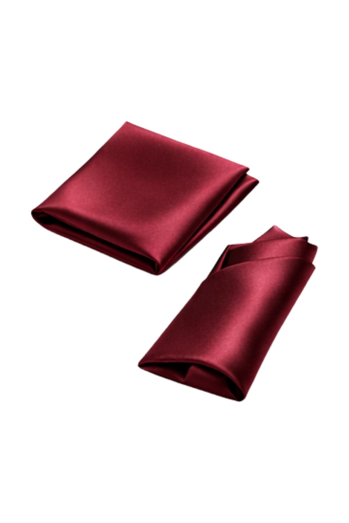 Gambocci Unisex Düz Slim Fit Klasik Mendilli Saten Kravat görsel 3
