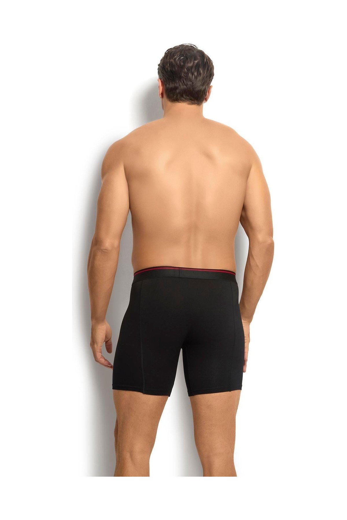 Jiber Erkek Premium 3'lü Katlama Yapmaz Pamuklu Likralı Esnek Çok Rahat Uzun Boxer görsel 3