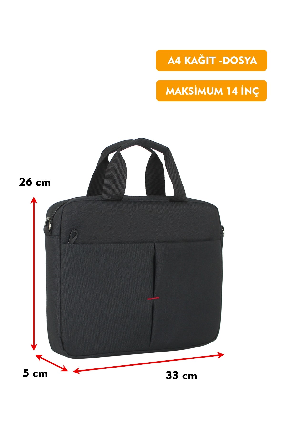Dada 13,3"-14" inç Laptop Evrak Çantası Farklı Ölçülerde Tablet A4 Kağıt ve Dosya Uyumlu Darbe Emici Koruma Omuz Askılı görsel 2