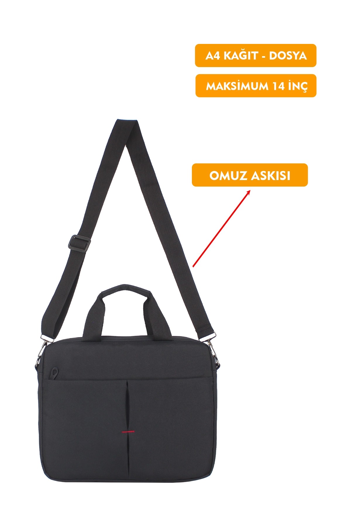 Dada 13,3"-14" inç Laptop Evrak Çantası Farklı Ölçülerde Tablet A4 Kağıt ve Dosya Uyumlu Darbe Emici Koruma Omuz Askılı görsel 5