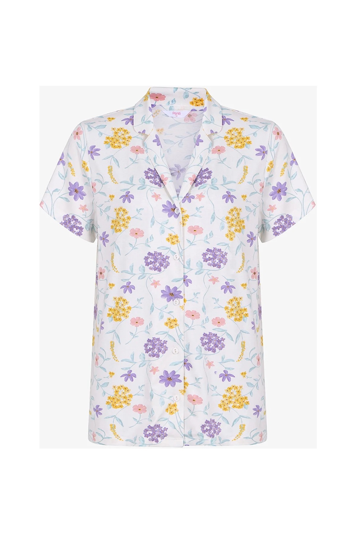 Penti Kırık Beyaz Blossom Çiçekli Kısa Kollu Gömlek Pantolon Pijama Takımı görsel 2