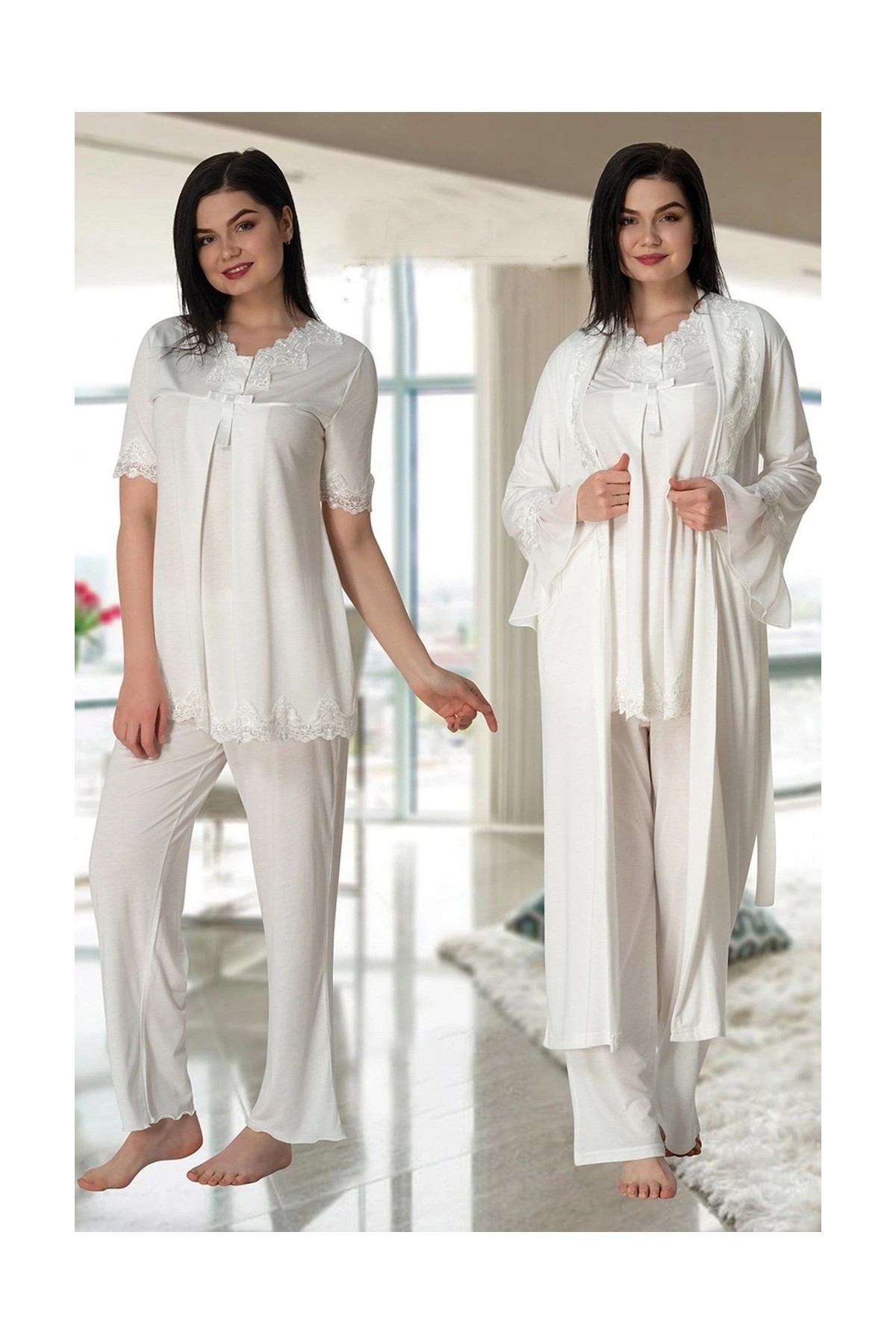 Çamaşır Kenti Effortt 5034 Sabahlıklı Lohusa Pijama Takımı