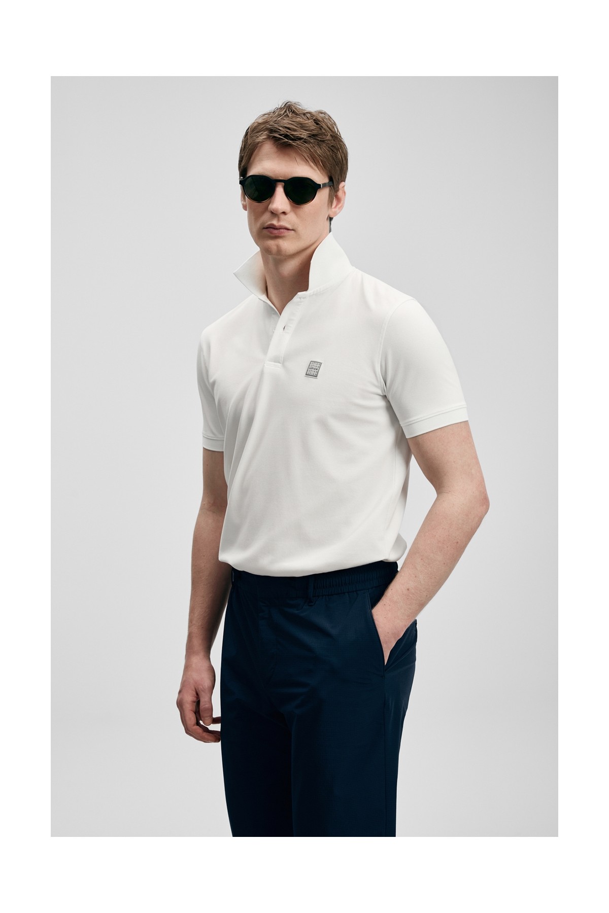 Lufian Carter Smart Erkek Polo Tişört Kırık Beyaz görsel 3