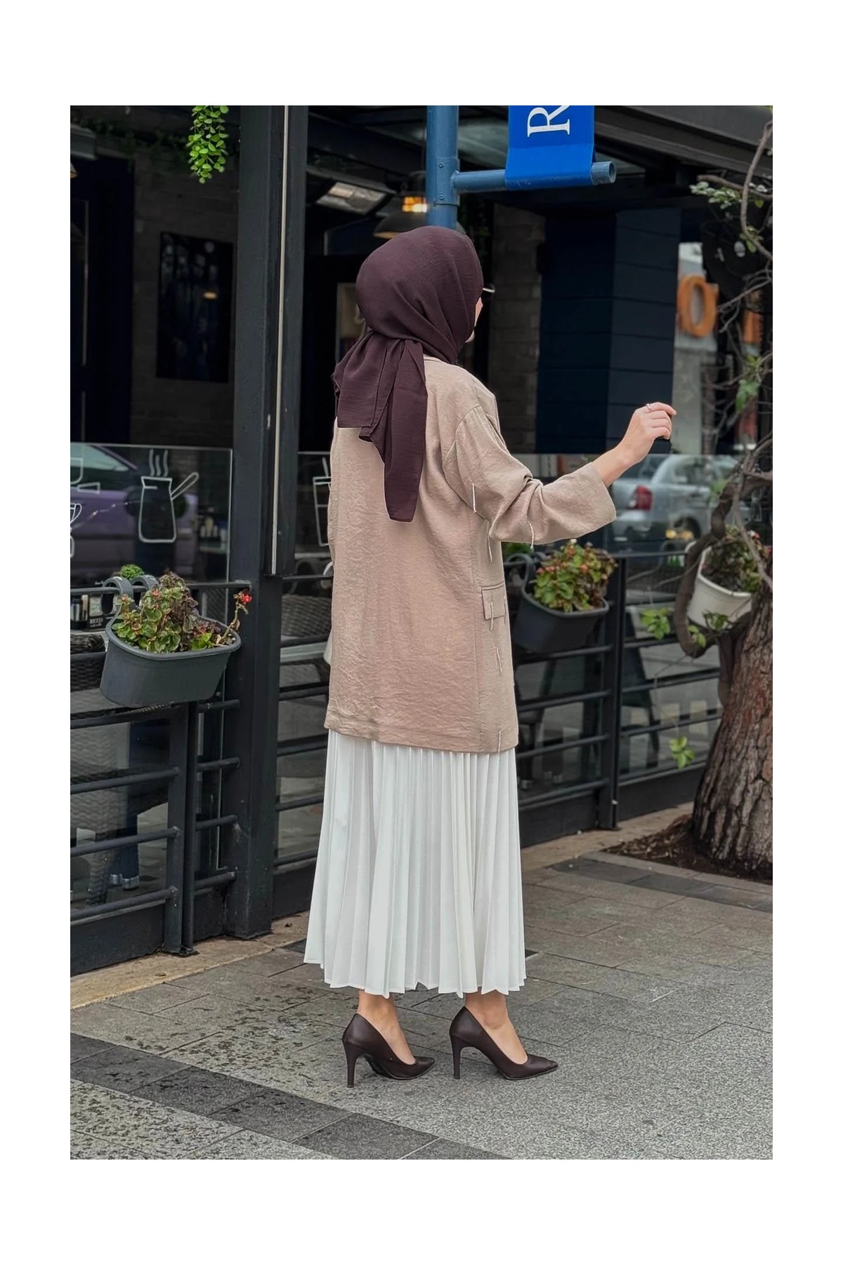 Moodbasic Keten Ceket MB04.79 Vizon görsel 5