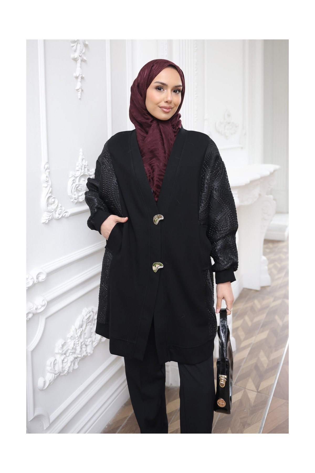 İmaj Butik Kahverengi Garnili Hırka