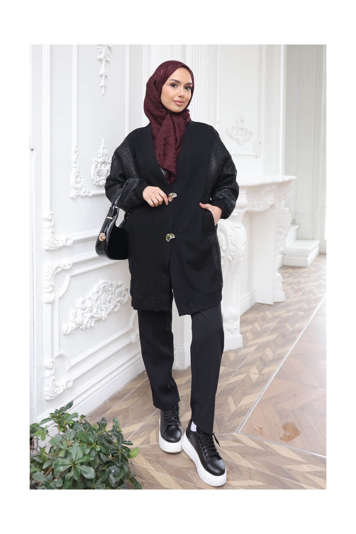 İmaj Butik Kahverengi Garnili Hırka görsel 2