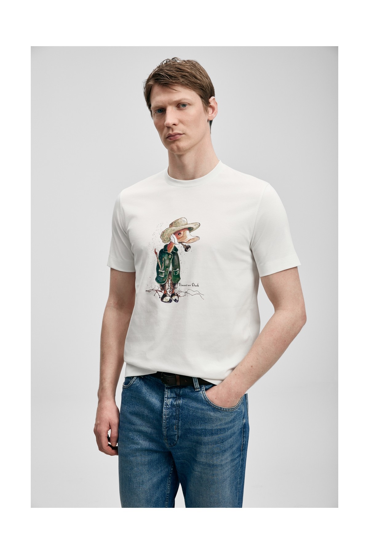 Lufian Duck Modern Grafik Tişört Siyah
