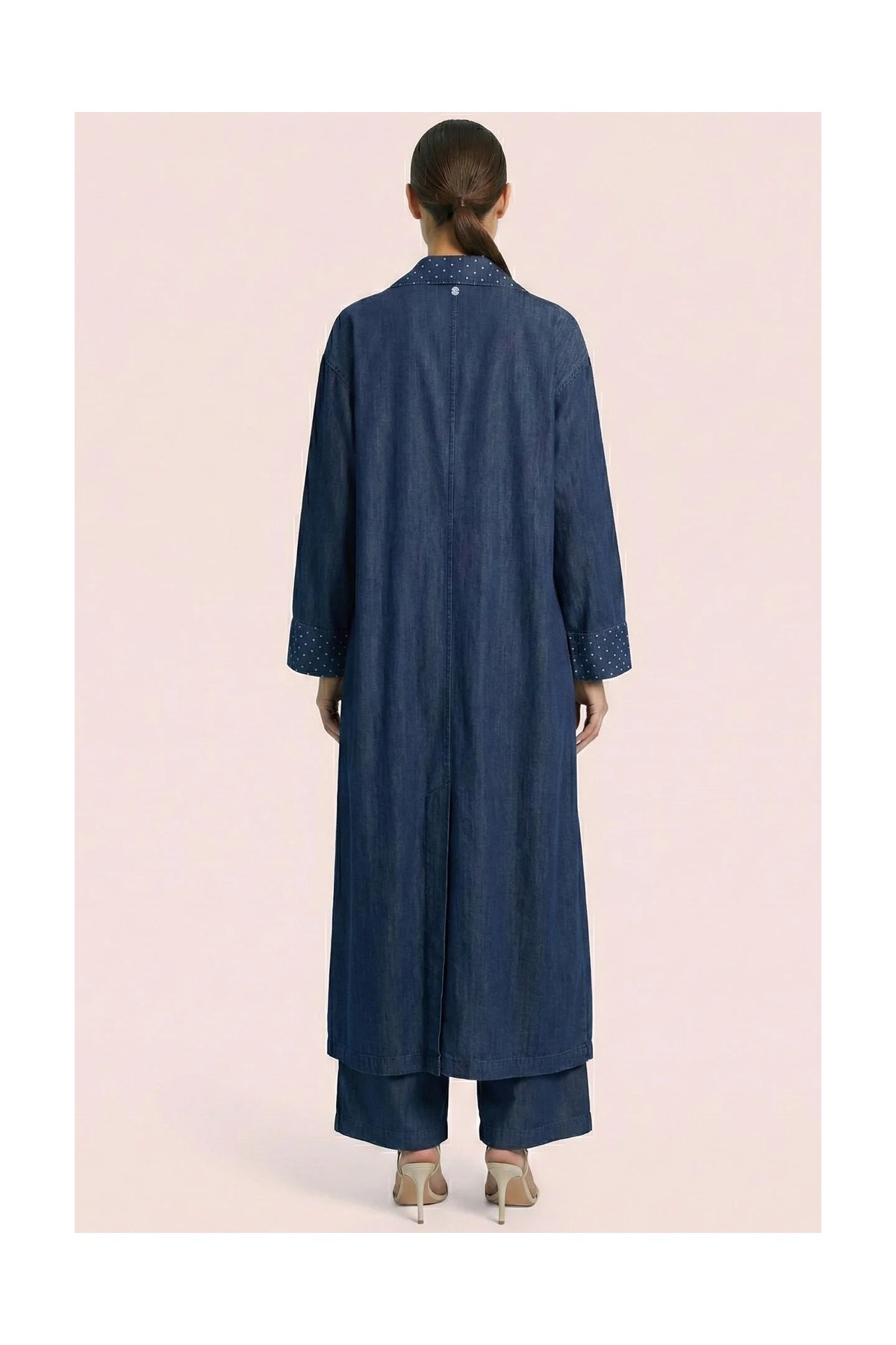 Guitar Uzun Mavi Jean Kimono görsel 2