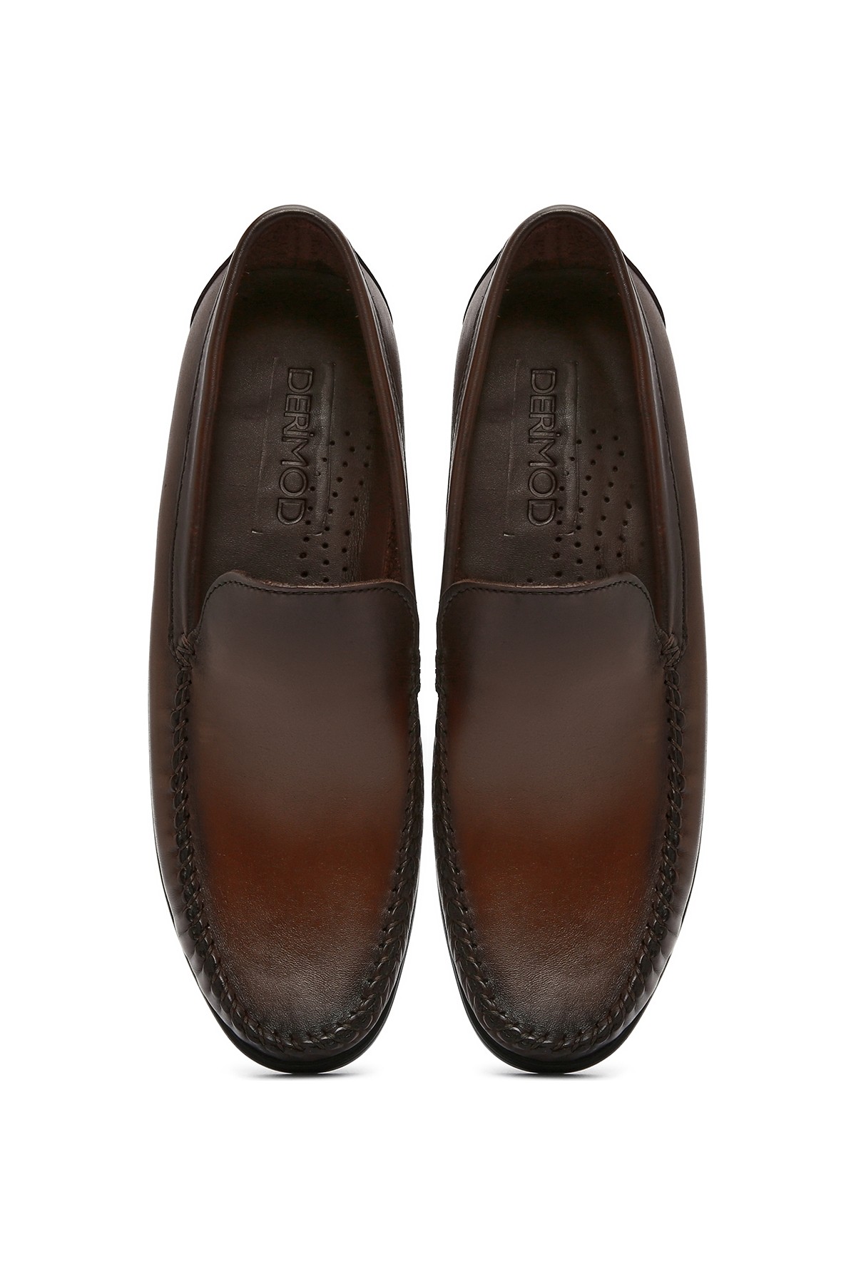 Derimod Erkek Kahverengi Deri Loafer 26SFD754018 görsel 4