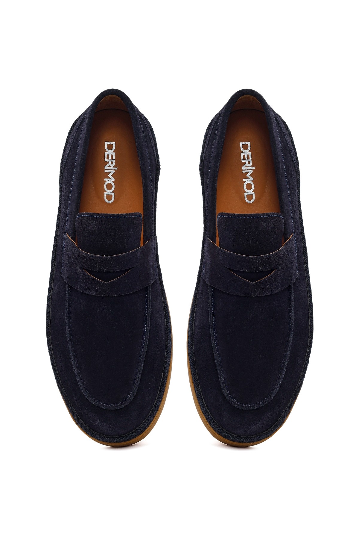 Derimod Erkek Haki Süet Deri Loafer 26SFD631810 görsel 4