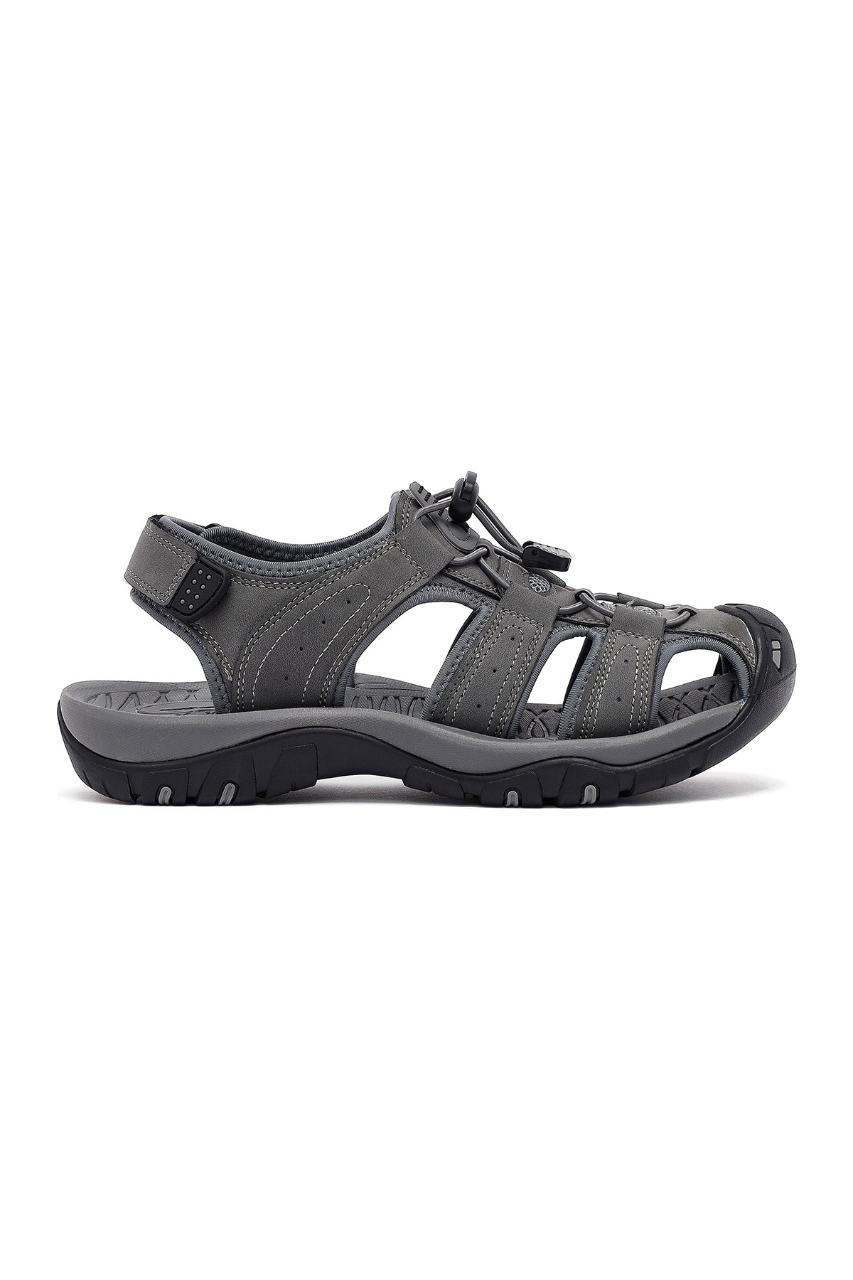 Derimod Erkek Gri Deri Sandalet 26SFD695114