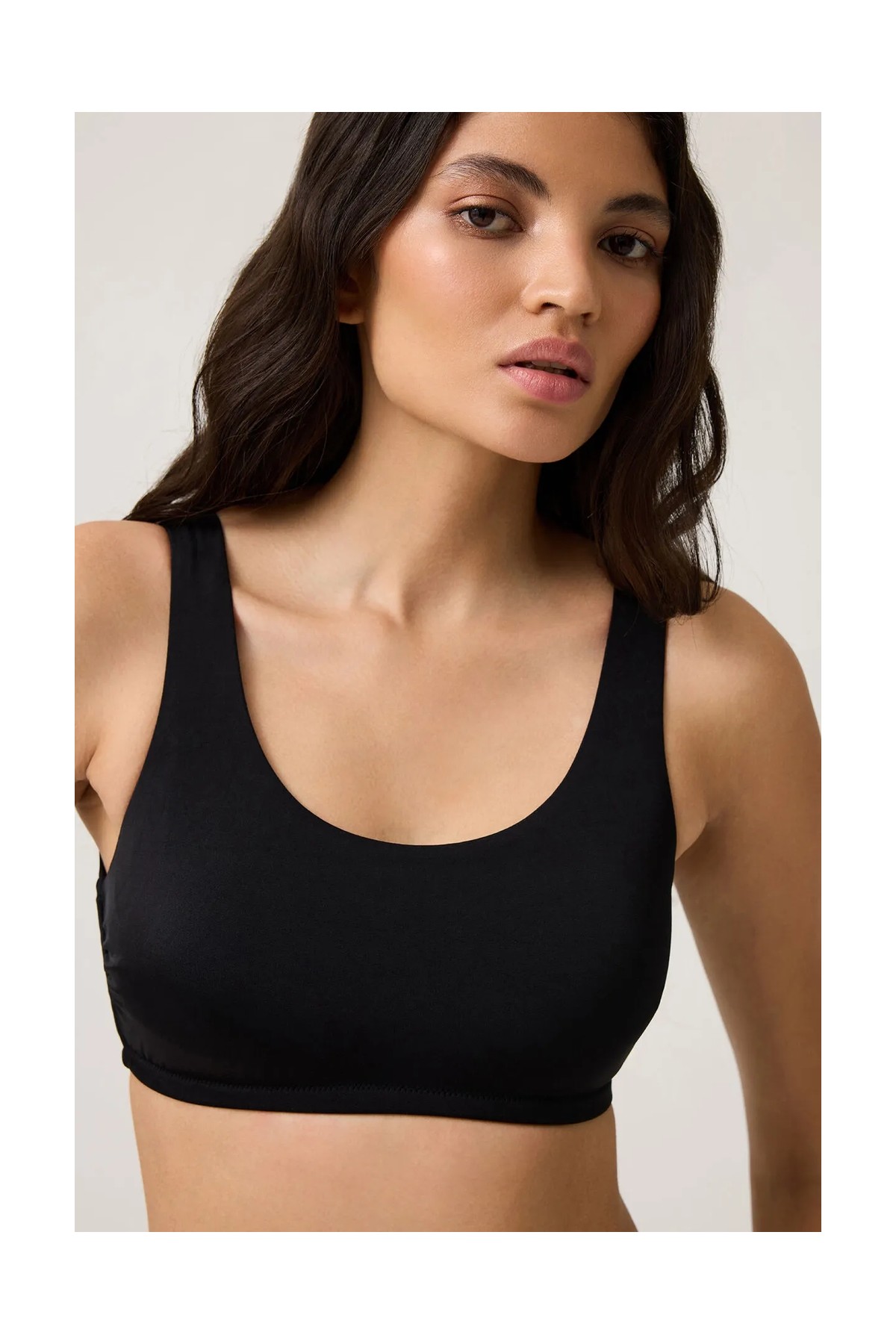 Los Ojos Bordo Kare Yaka Spor Bikini Üstü Sporty Top