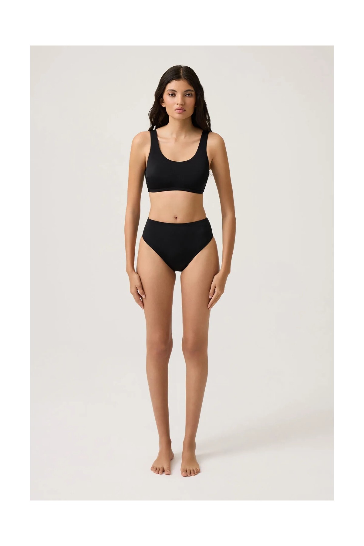 Los Ojos Bordo Kare Yaka Spor Bikini Üstü Sporty Top görsel 5