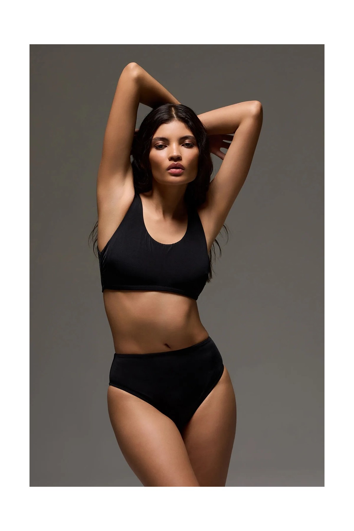 Los Ojos Bordo Kare Yaka Spor Bikini Üstü Sporty Top görsel 7
