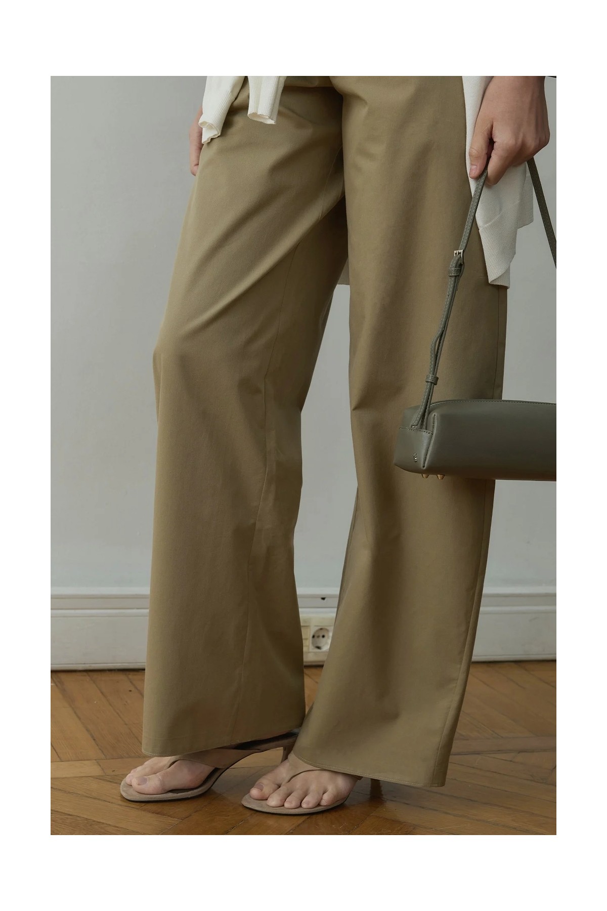 Suud Collection Haki Raffy Geniş Paça Pantolon görsel 5