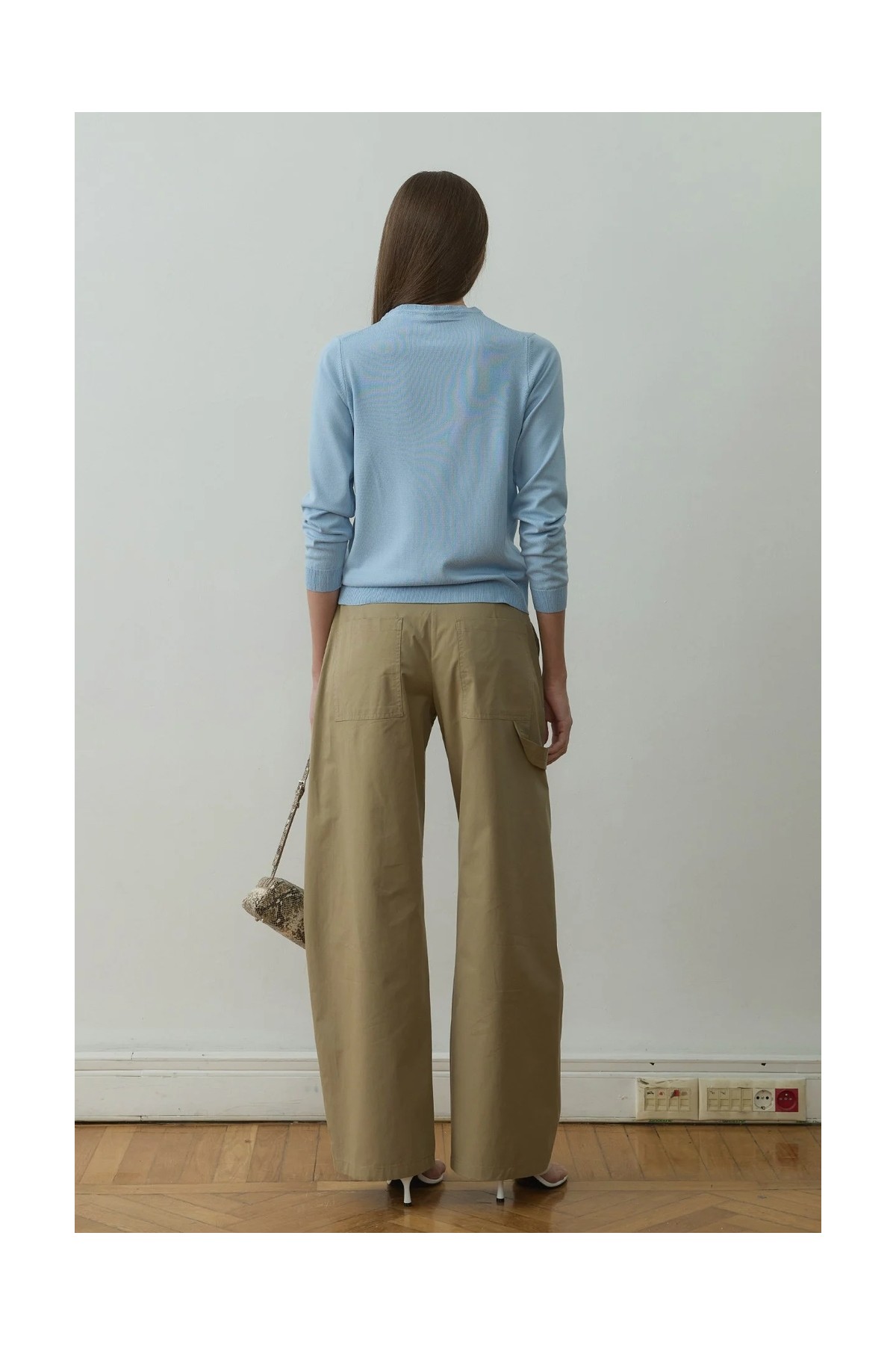 Suud Collection Haki Raffy Geniş Paça Pantolon görsel 6