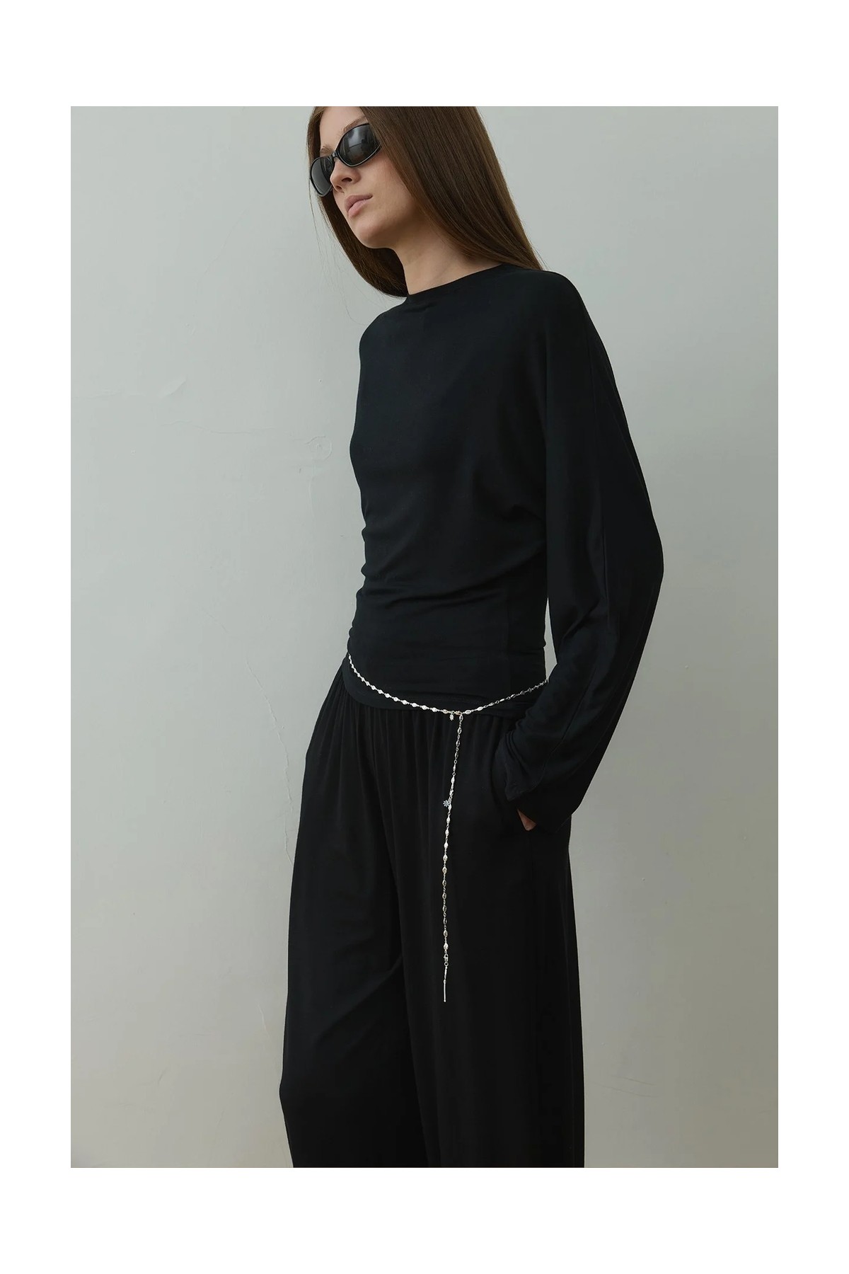Suud Collection Gri Sophia Yarasa Kol Bluz