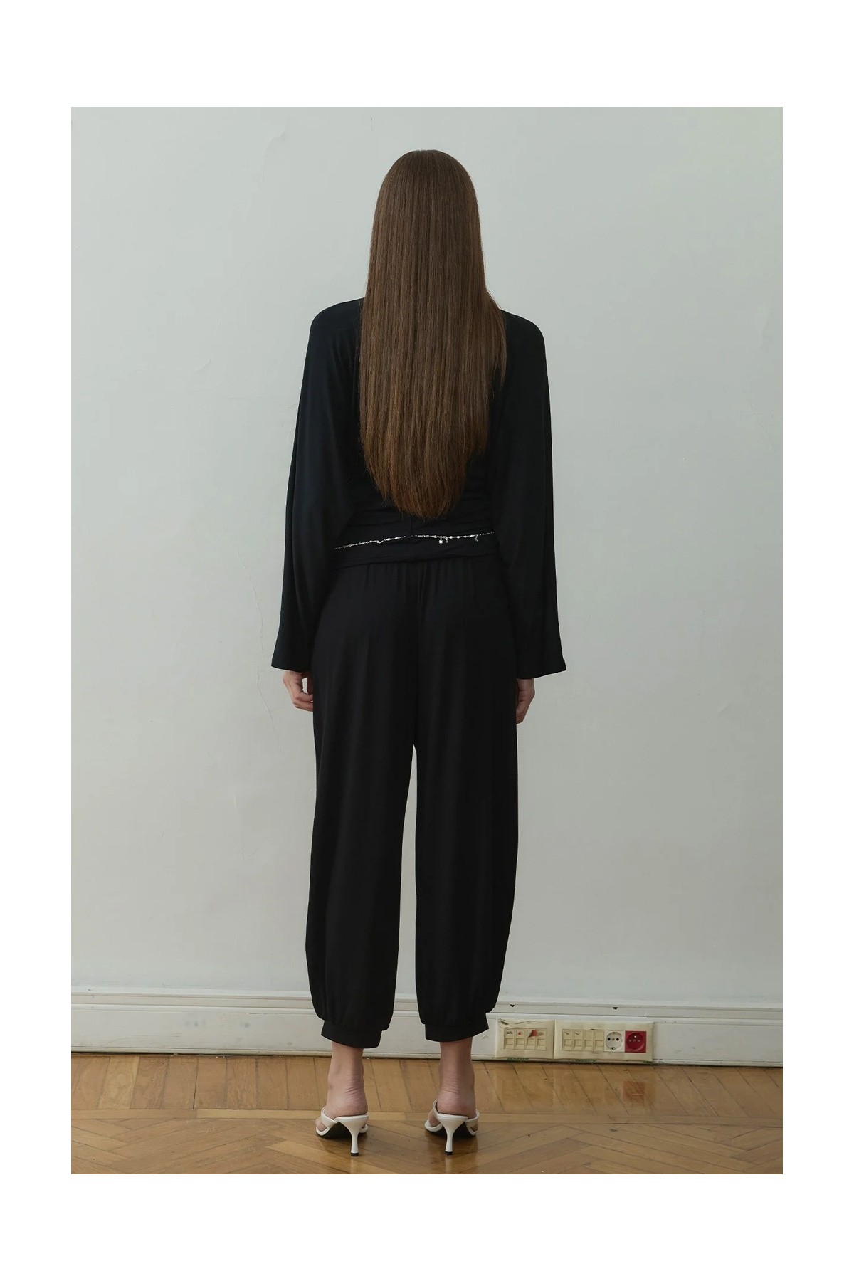 Suud Collection Gri Sophia Yarasa Kol Bluz görsel 5
