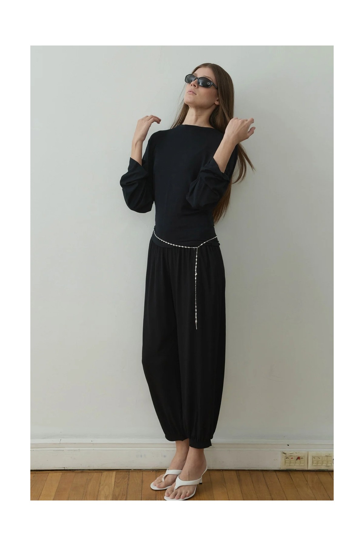 Suud Collection Gri Sophia Yarasa Kol Bluz görsel 6